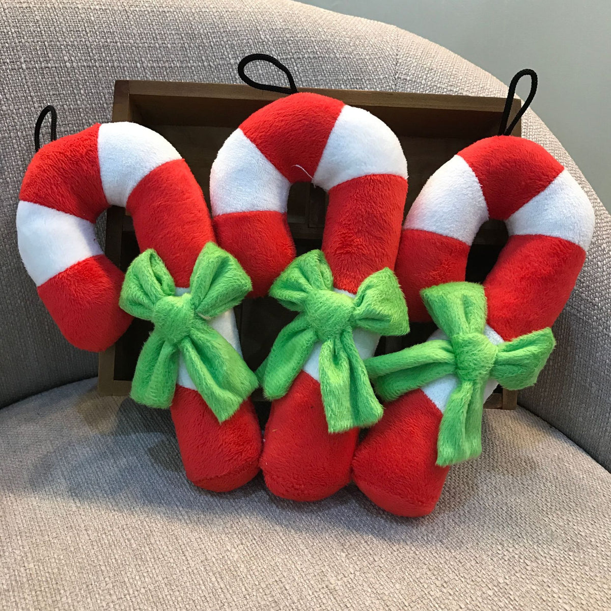 Christmas candy cane pet toy