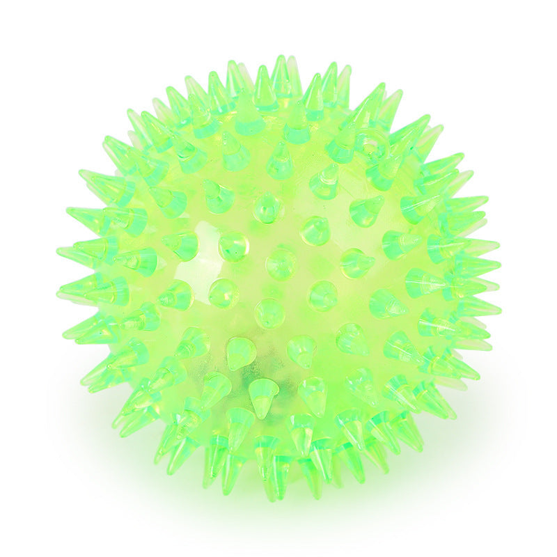 Pet sound flashing thorn ball