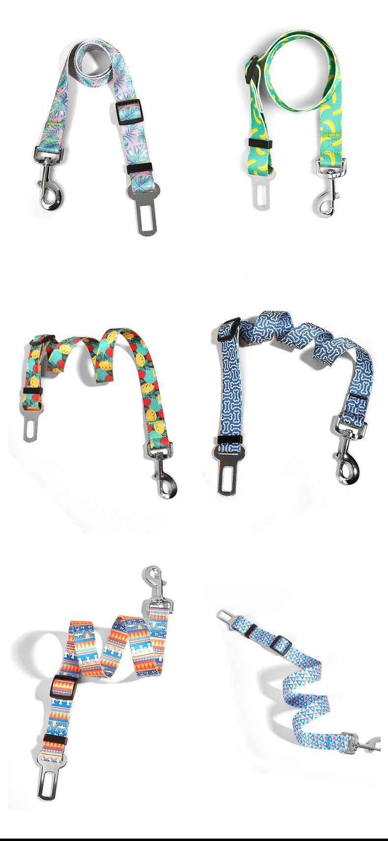 New Printed Pet Car Seat Belt Dog Hand Holding Rope Nylon Car Pet Supplies