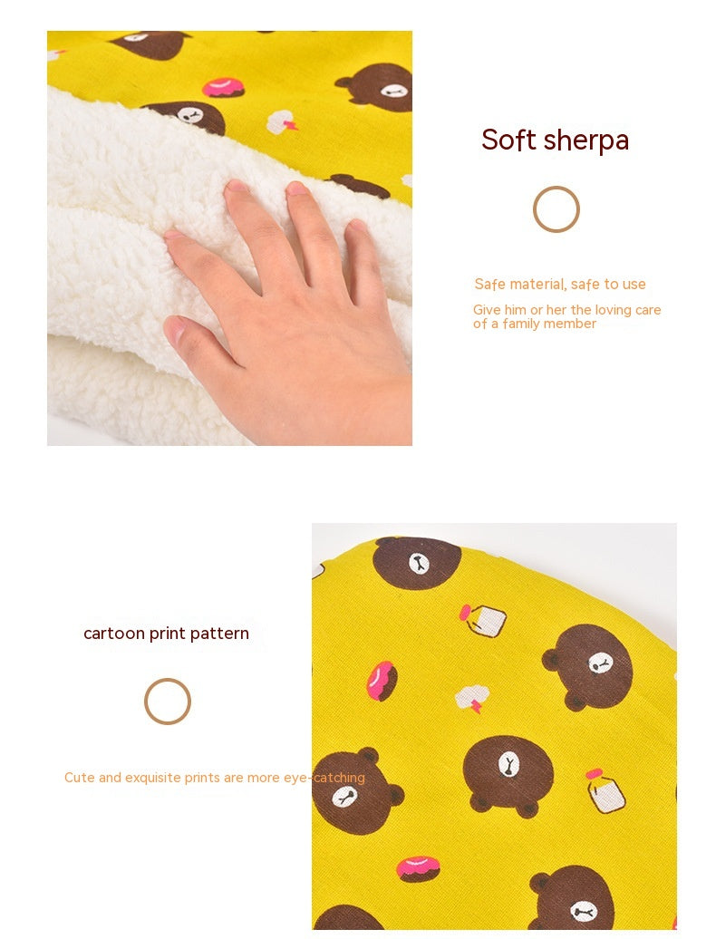 Lambswool Thickened Pocketable New Winter Linen Sleeping Bag Cat Nest