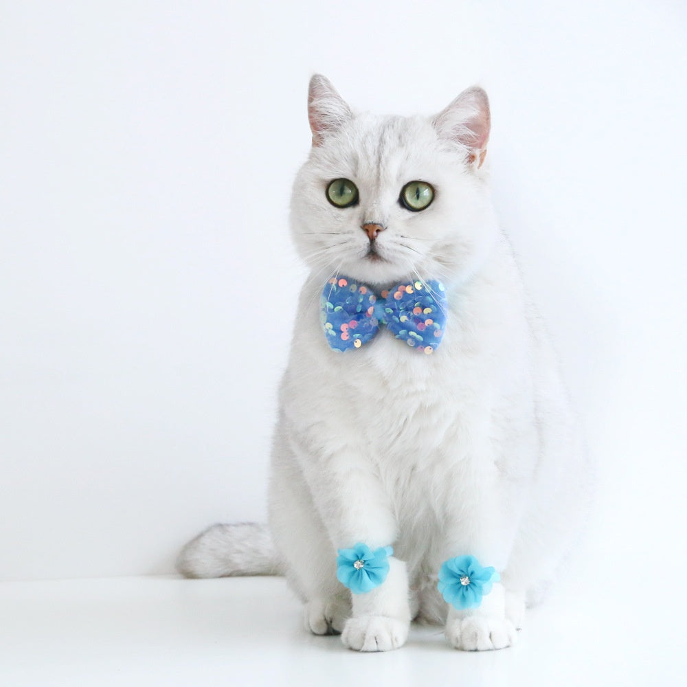 Cat Birthday Hat Bow Tie Flower Party Suit