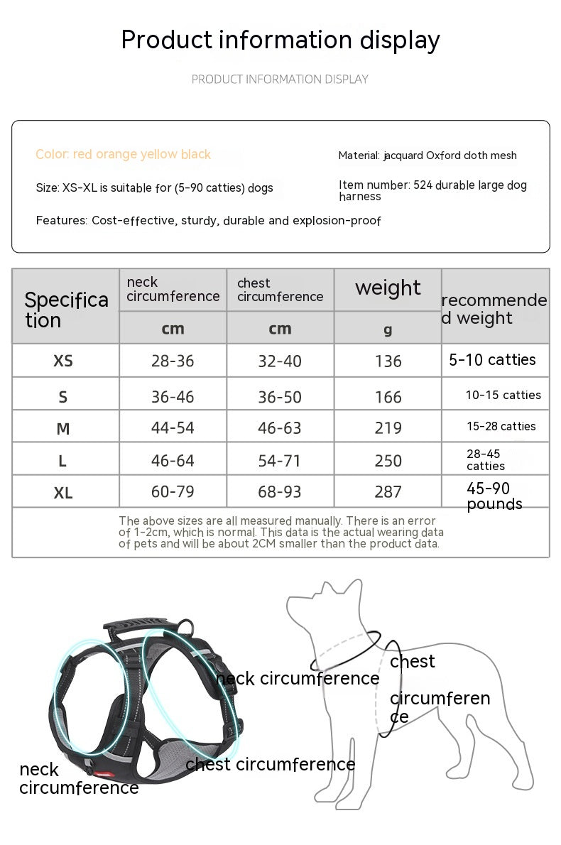 Pet Hand Holding Rope Vest-style Explosion-proof Reflective