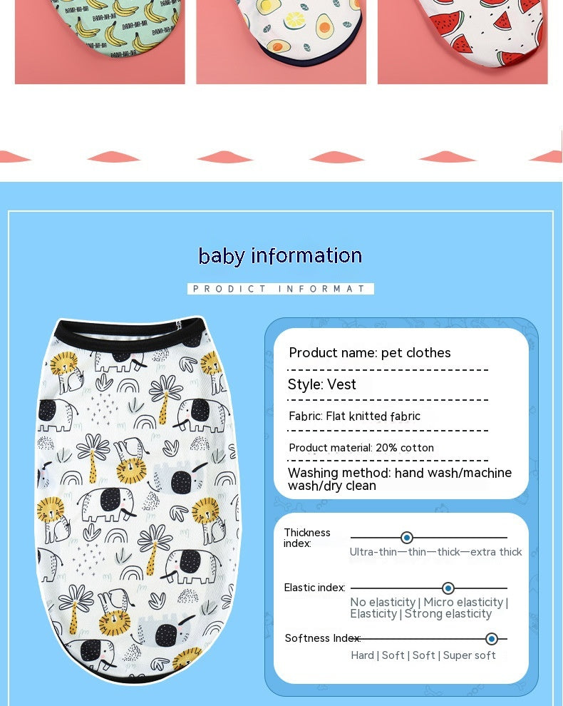 Pet Vest Printed Thin Breathable Small Dog
