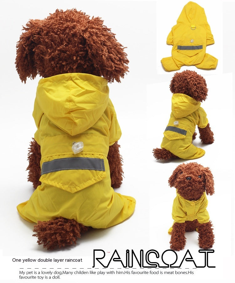 Pet Raincoat Dog Raincoat Four-leg Hooded