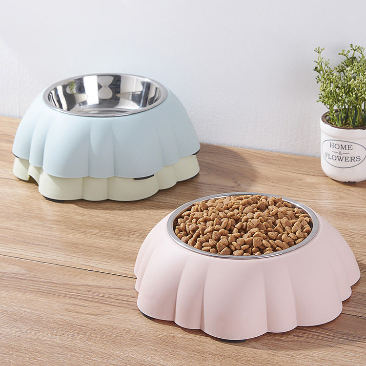 Pumpkin pet stainless steel plastic bowl