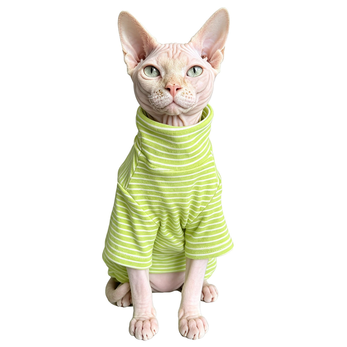 Sphynx Cat Clothes For Cats Only, Narrow Striped Sphynx Shirt Clothes T-Shirts Sweatshirt With Sleeves, Soft Kitten Sphinx Clothes Pet Apparel Devon