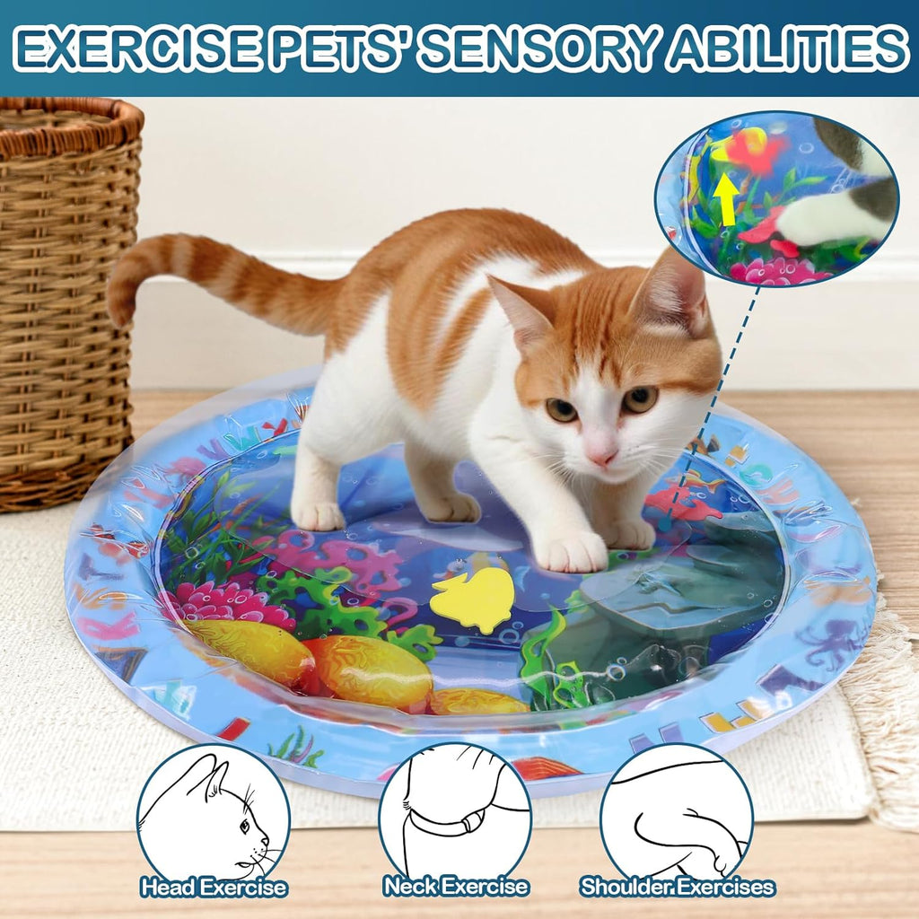 Water Sensory Playmat For Cats Thickened Upgraded Cat Dog Toys Bored Pet Animals Cat Kicker Toys Self Play Mat Interactive Toys Pet Water Sensory Mat