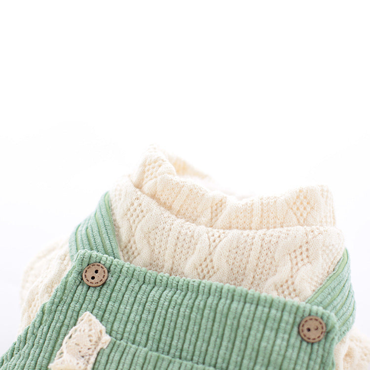Corduroy Strip Strap Four-legged VIP Dog Clothes