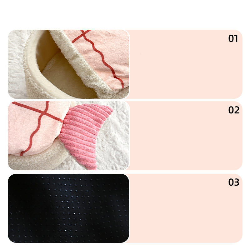New Pet Nest Warm Sushi Modeling Dog Mattress Removable Autumn And Winter New Product Cat Nest Kennel Universal In All Seasons