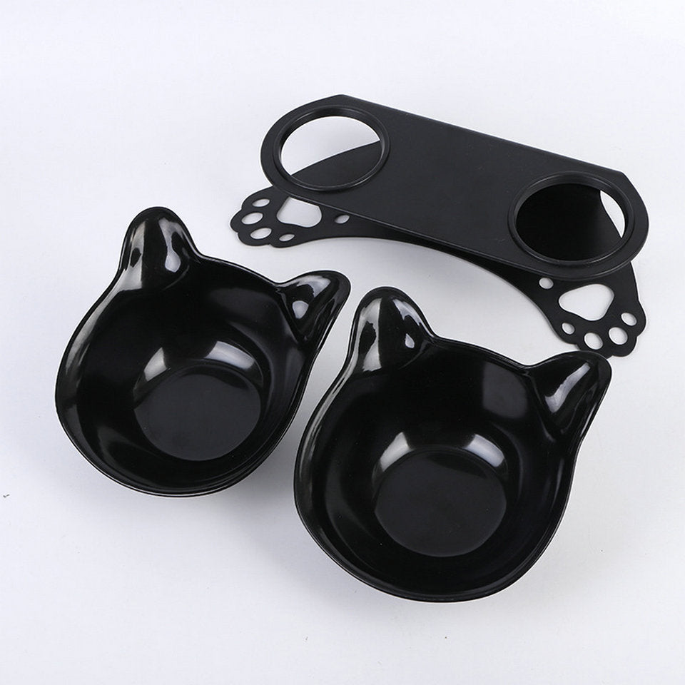 Cat and dog neck guard double bowl