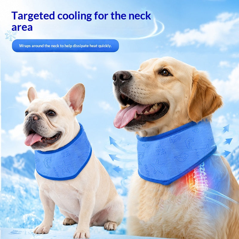 Pet Cooling Neck Scarf And Cool Ice Pad For Heat Protection