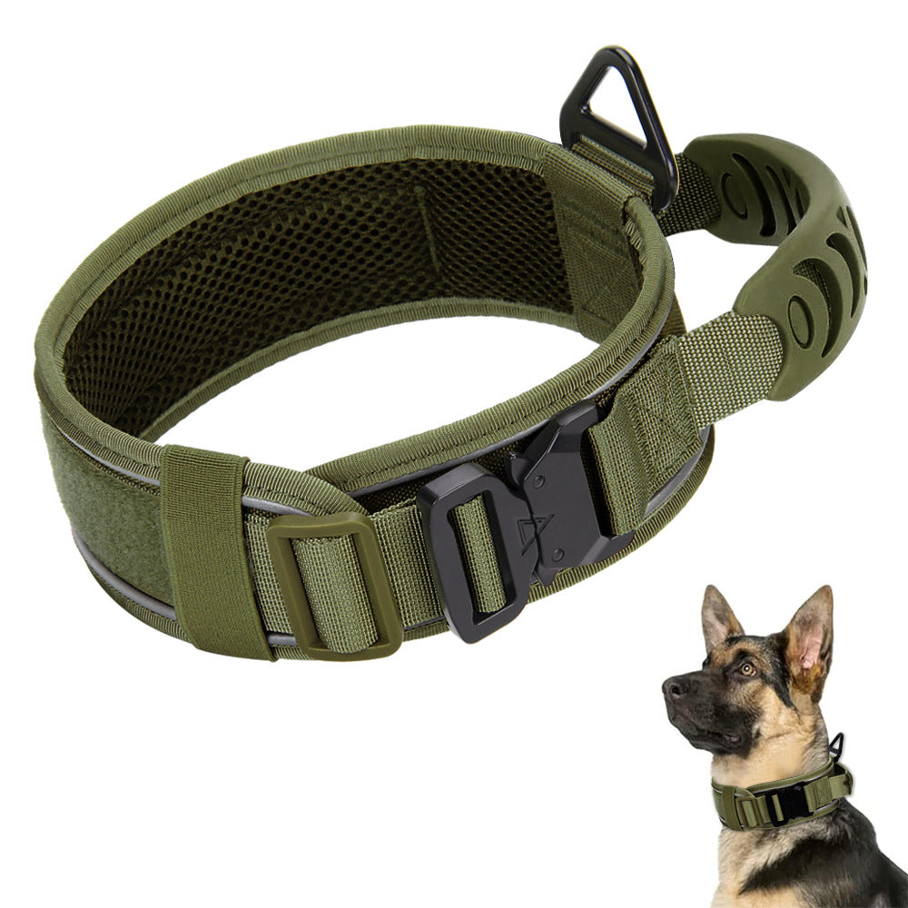 C4 Reflective Dog Collar Tactical Metal Buckle Dog Collar