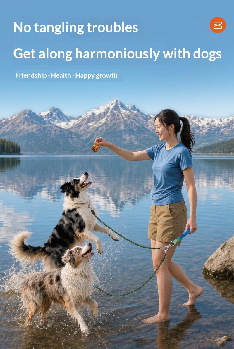 Anti-Tangle Dual Dog Leash