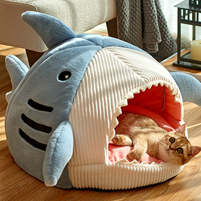 Shark Nest Bed With Cushion for Cats and Kittens