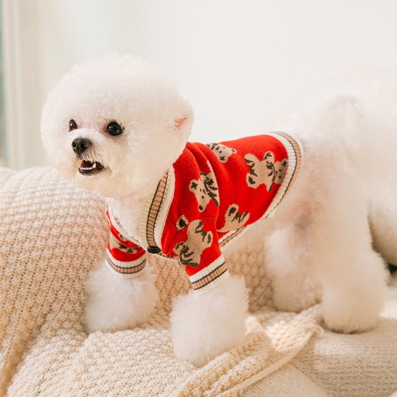 Dog Sweaters Are Cute Bear Pattern Dog Clothes For Puppies, Warm Dog Coats For Winter, Chihuahua Dog Clothing, And Lightweight Sweaters For Pet Cats