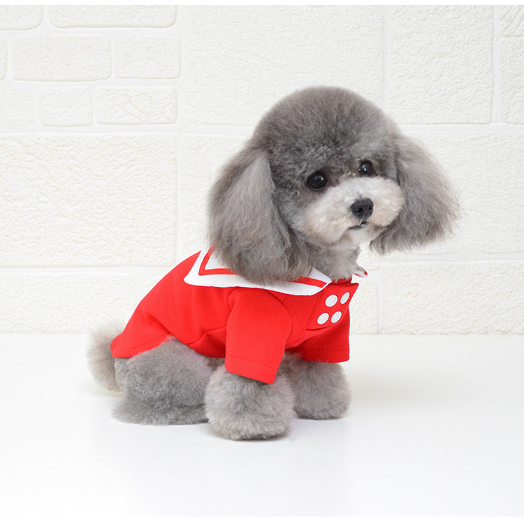Sailor suit pet clothes