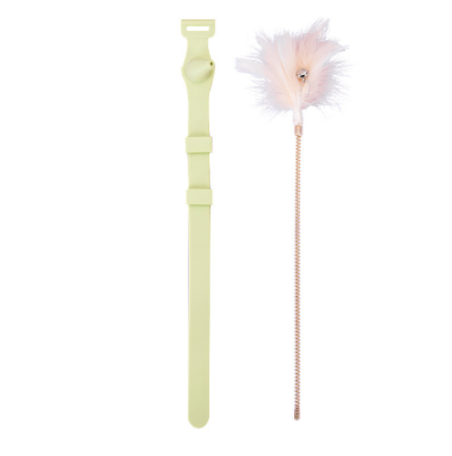 Collar Feather Funny Cat Stick With Bell Tied Neck Selfhealing Bite Resistant Kitten Toy