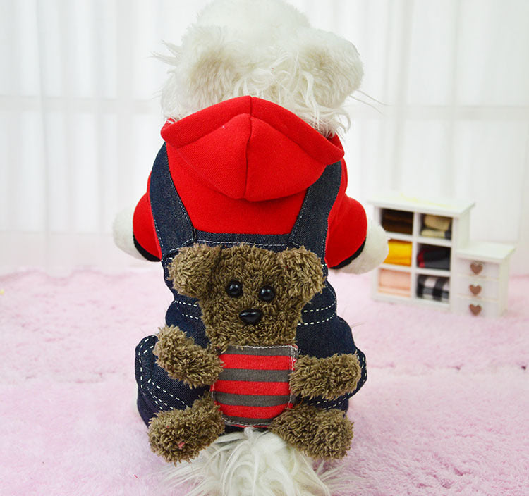 Dog clothes pet thickened four-legged cotton four-legged bear pet supplies