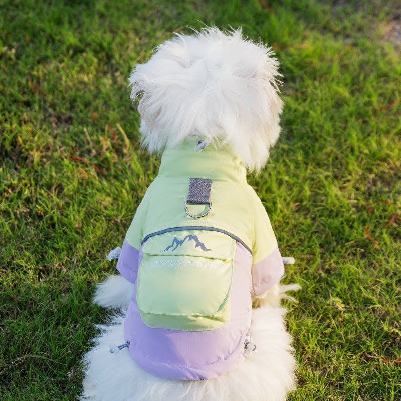 Dog Windbreaker, Autumn Outdoor Multi-color Three-proof Warm, Small And Medium-sized Dog, Xidao Di Two-legged Cotton Coat, Pet Clothing