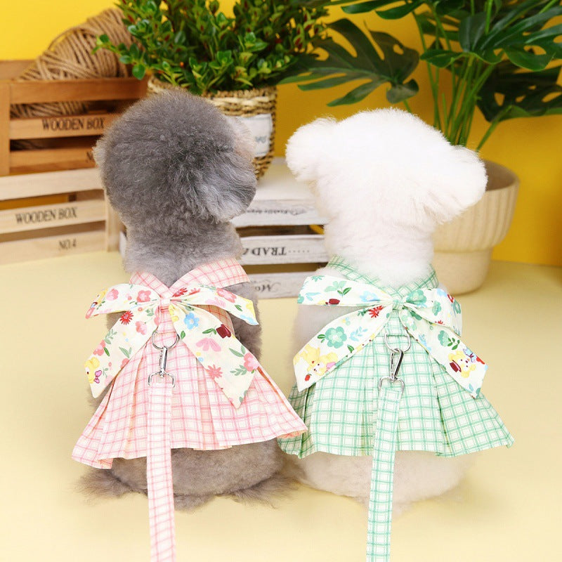 Plaid Patchwork Corset Pet Princess Dress