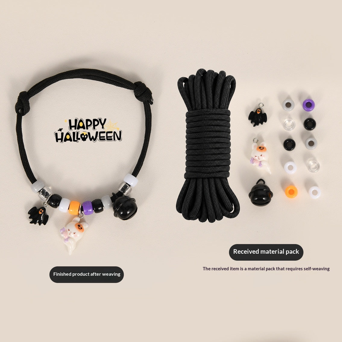 Halloween Cat And Dog Collar Hand-knitted Pumpkin Design Adjustable