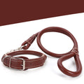 Medium Large Golden Retriever Husky Leather Collar Dog Rope
