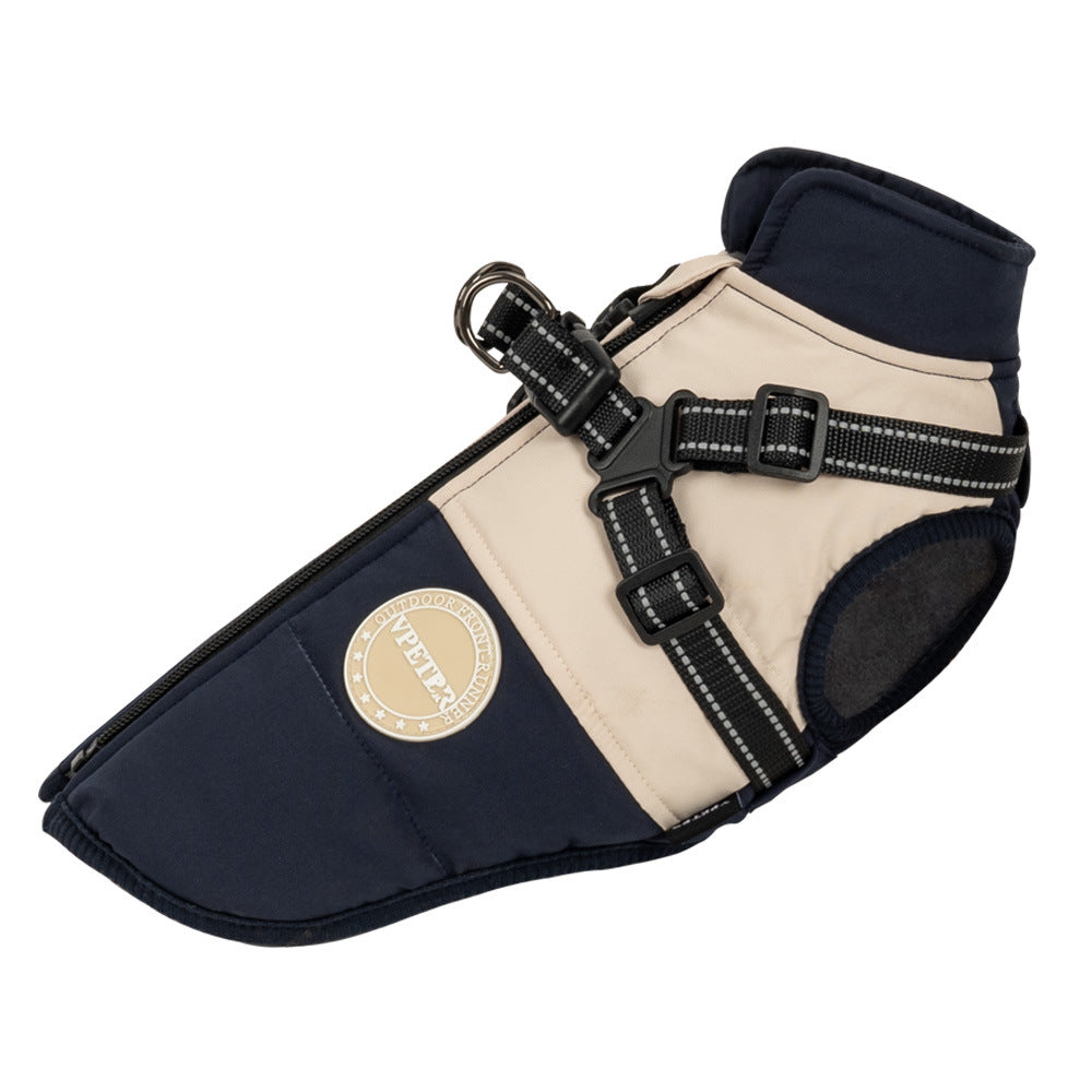 Pet Dog Windproof Chest Back Integrated Cloth