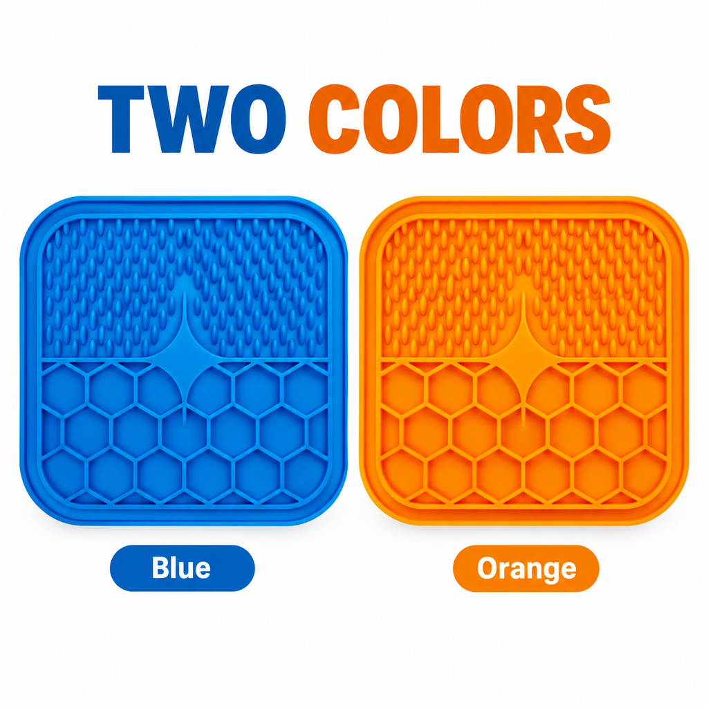 Dual Texture Pet Lick Mat For Dogs And Cats, Square Feeding Pad With Suction Cups, 15 X 15 Cm