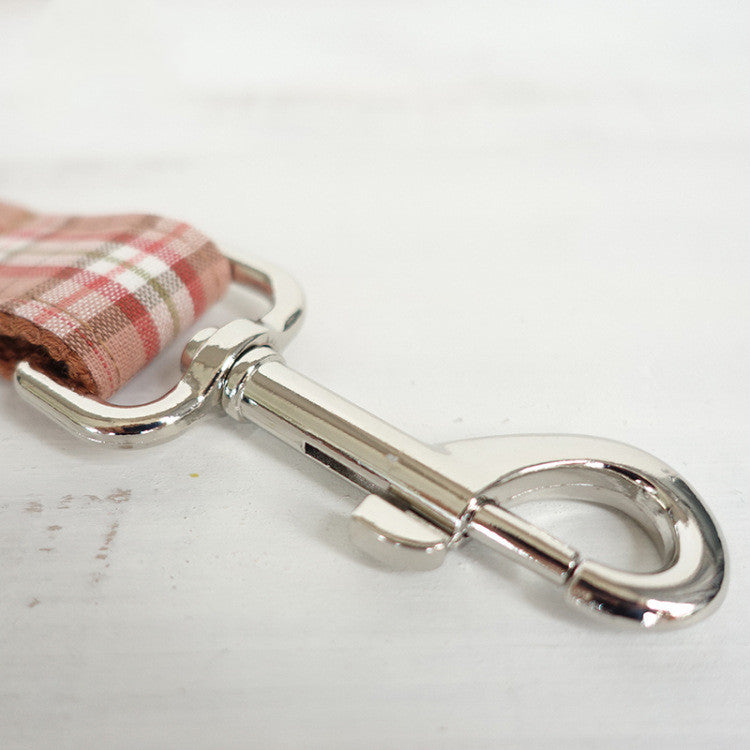Pet leash, comfortable personality plaid dog chain