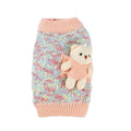 Autumn And Winter Pet Sweaters, Three-dimensional Bear Floral Yarn, Small And Medium-sized Dog Bichon Frise Yorkshire Terrier Pullover, Cat And Dog