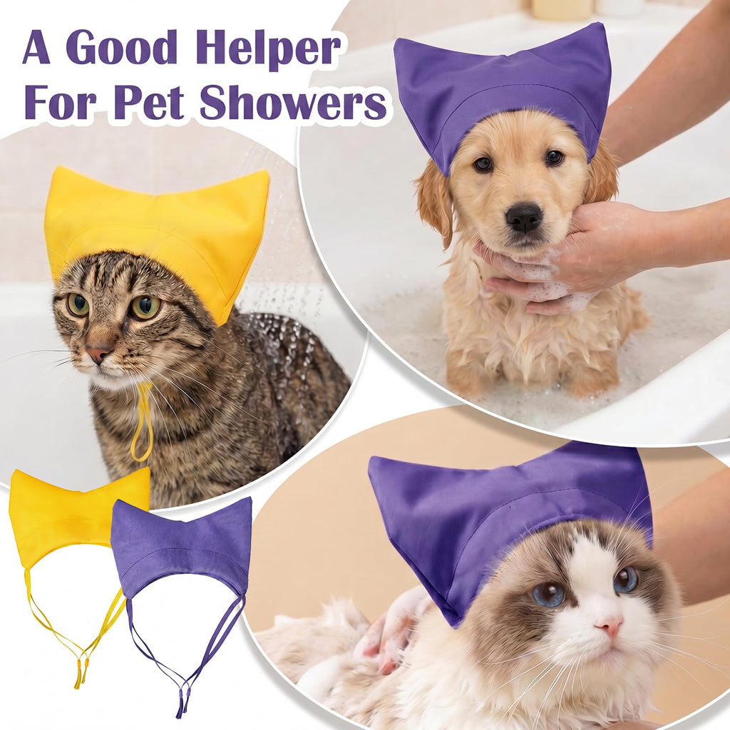 Adjustable Cat Ear Covers For Bath Protection Cats Ear Drops Dog Shower Caps Guard Waterproof And Adjustable For Protect Kittens Puppies From Ears