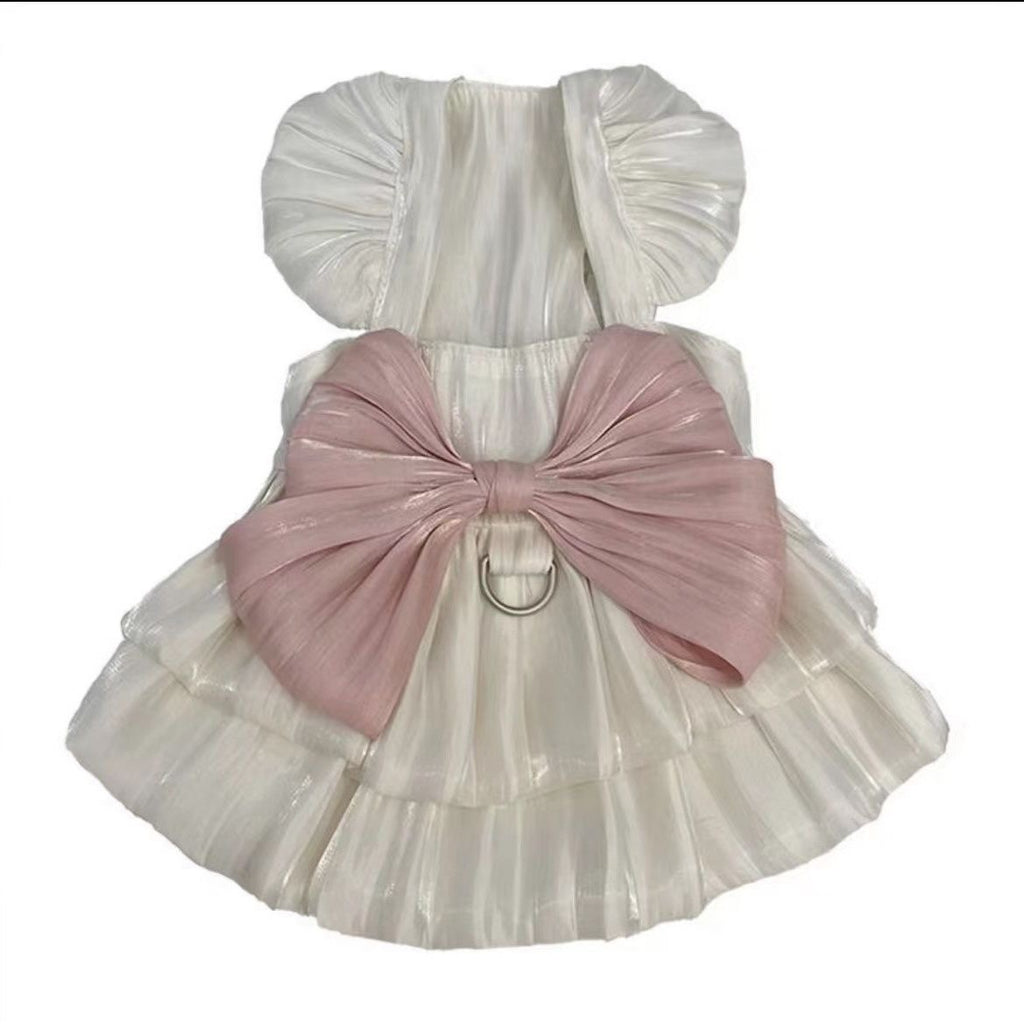 Pet Clothes Streamer Breathable Gauze Skirt Teddy Bichon Dog Cat Out Traction