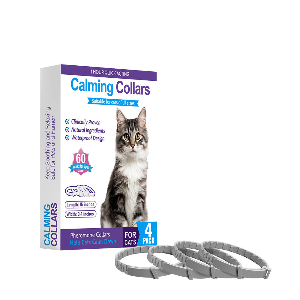 Set Of 4 Pheromone-Calming Collars For Cats And Dogs To Relieve Anxiety