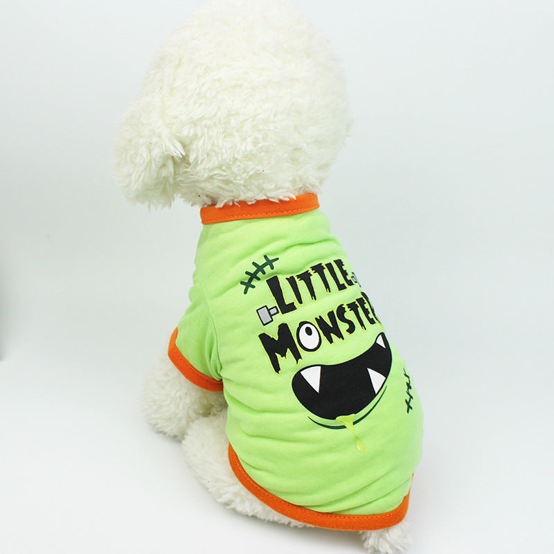 Clothes spring and summer clothing cartoon print T-shirt Teddy pet clothing