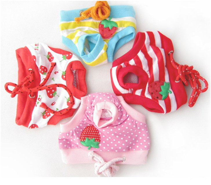 S-XL Reuseable Bitch Menstrual Female Pet Dog Sanitary Nappy Diaper Pants Pads