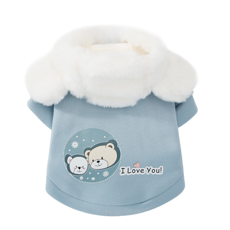 Dog Cat Hooded Sweater Cartoon Pet Clothes