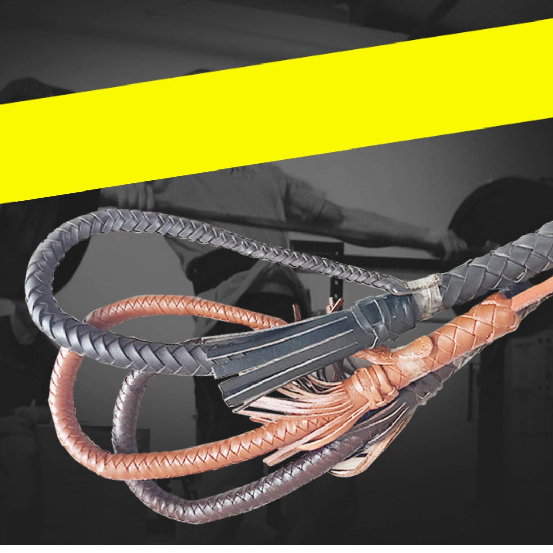 Simple Home Portable Full Leather Woven Horsewhip