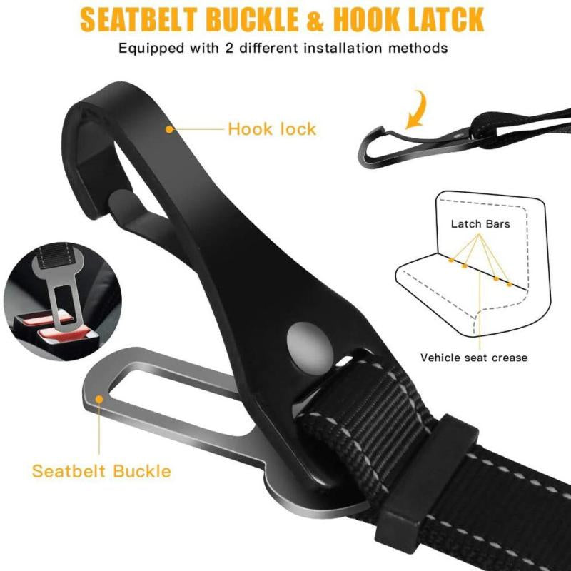 Pet Multifunctional Car Reflective Elastic Seat Belt