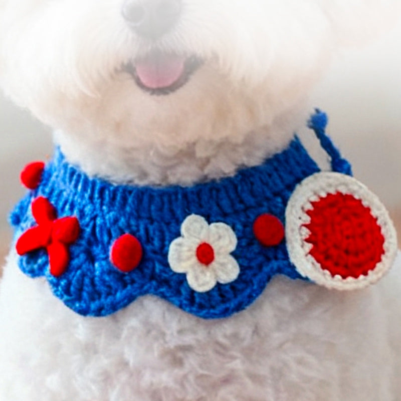 Pet Hand-woven Necklaces, Cute Cat Knitted Necklaces, Kitten Neck Rings, Small Dog Neck Decorations