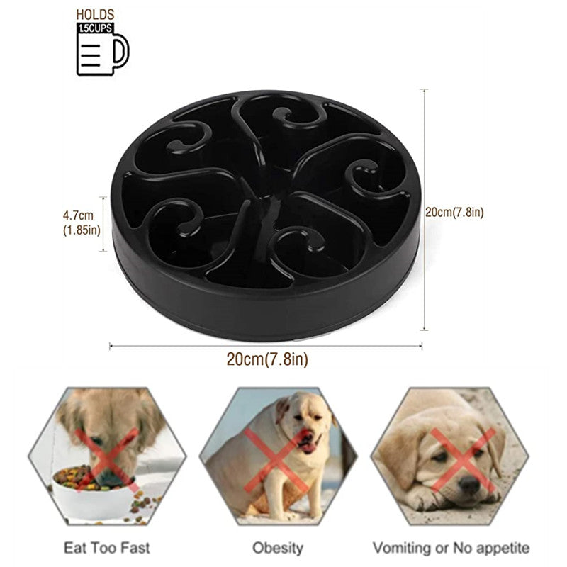 Pet Dog Slow Feeder Bowl Non Slip Anti-Gulping Slower Food Feeding Dishes Eco Dog Bowl For Large Medium Small Dogs Puppy Measured