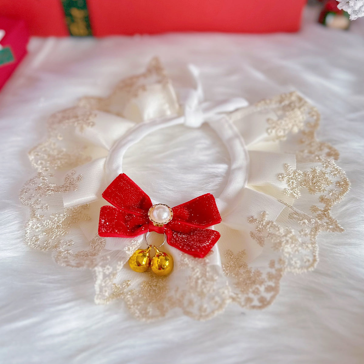 Cat Neck Scarf Bow-knit Collar Pet Collar