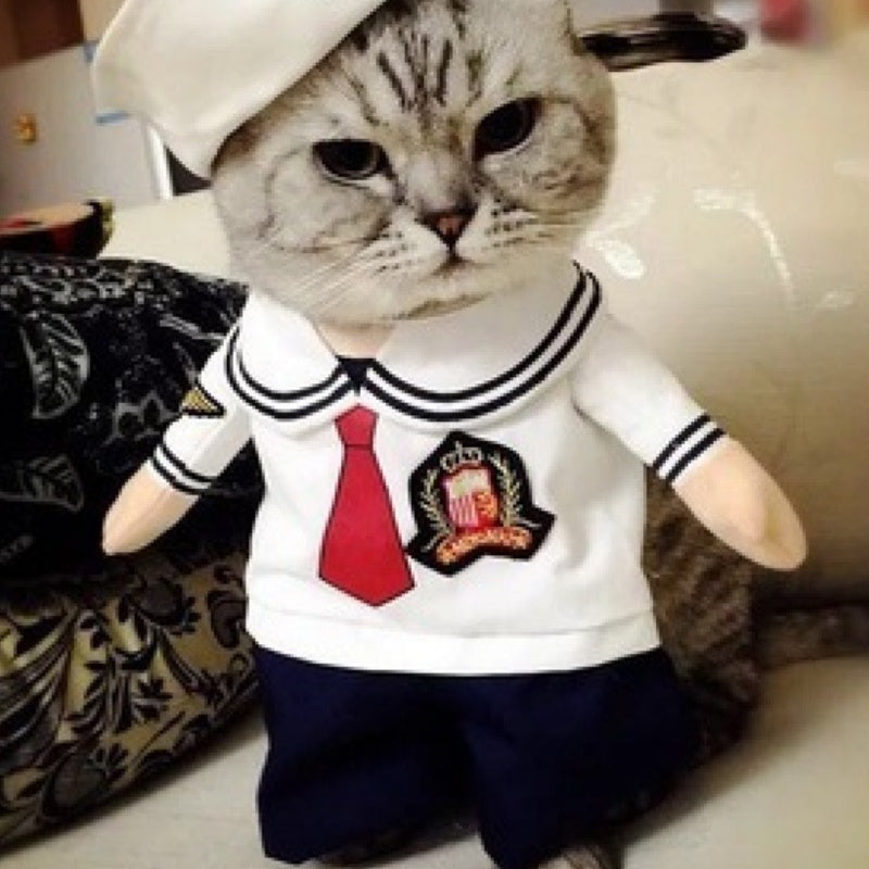 Funny Pet Police Transforming Into Upright Clothes