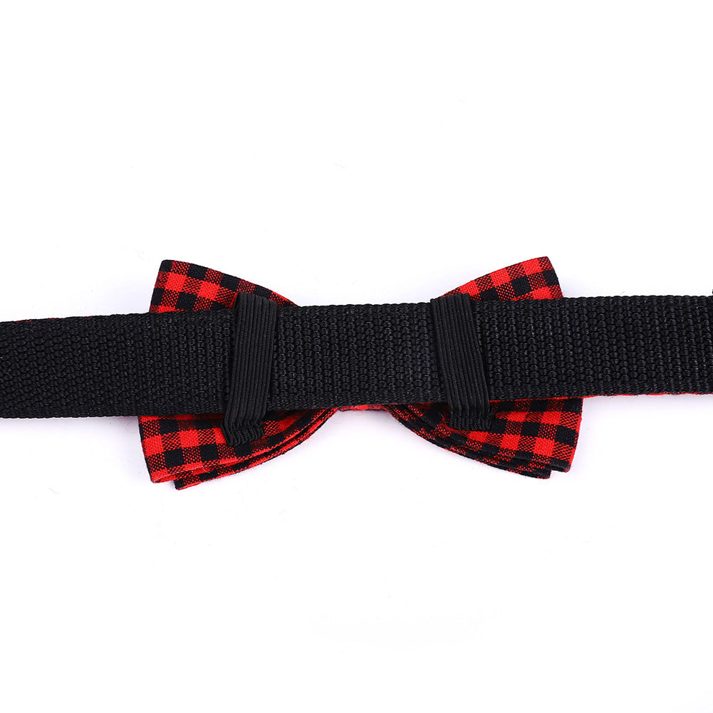 British Plaid Pet Bow Tie Collar Cat Dog Traction Bow Tie