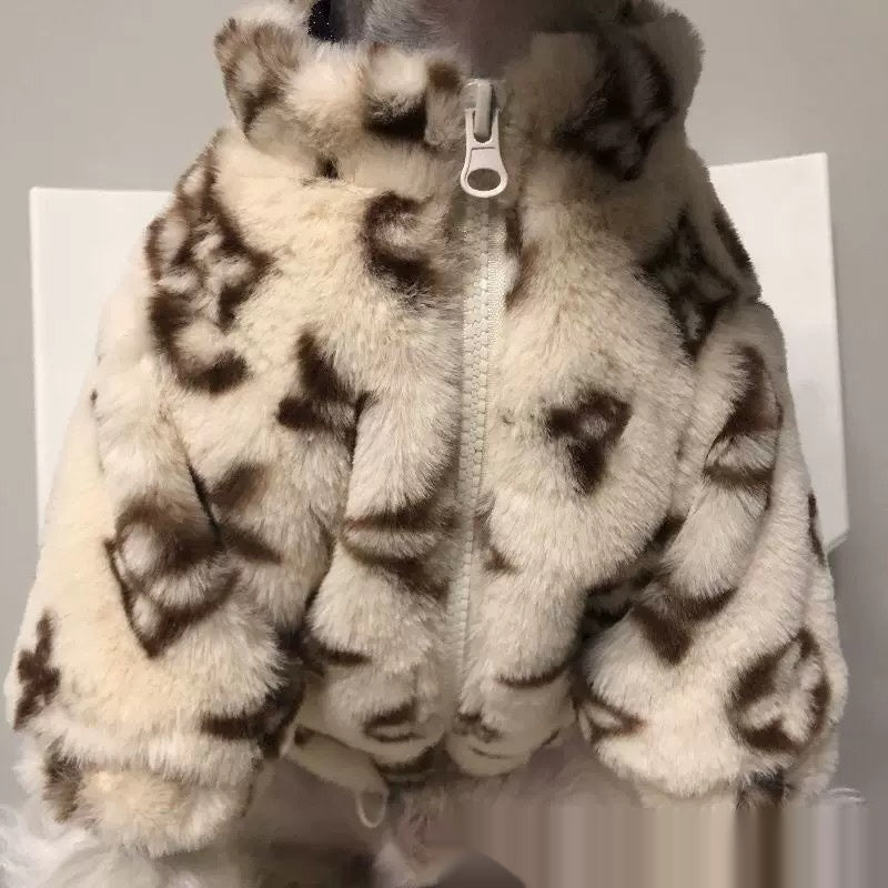 Dog Clothes Autumn And Winter Smoked Fur Coat