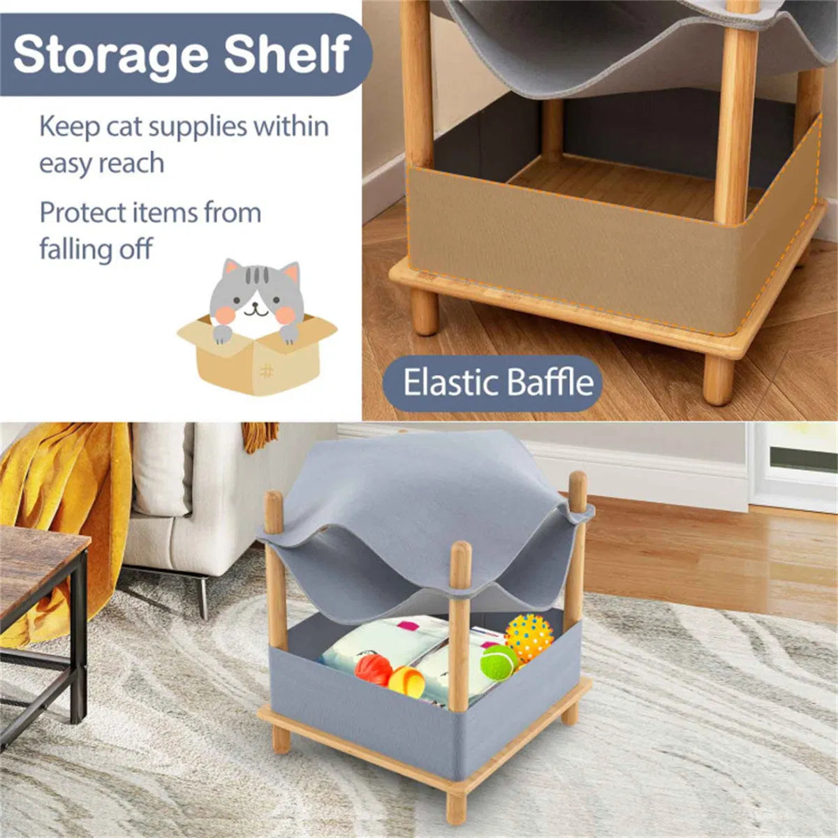 2-Tier Cat Condo with Hammock