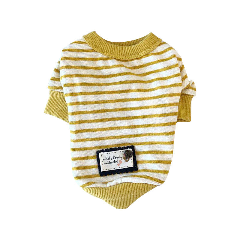 Pet Clothes Autumn New Striped Fashion Bottoming Shirt Dog Clothes