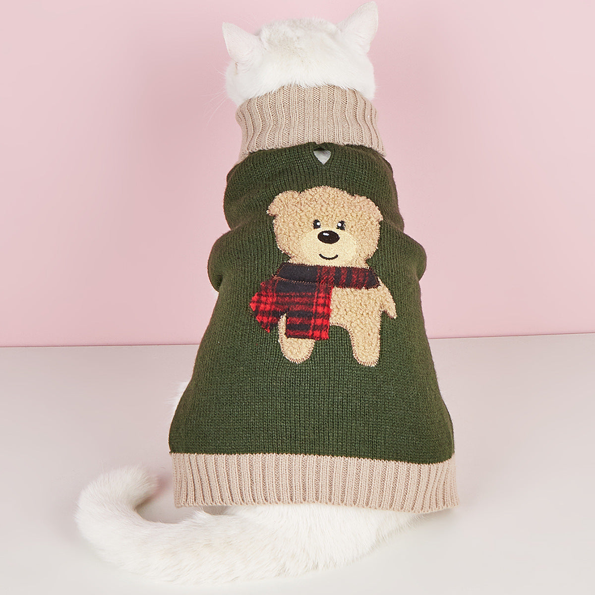 New Autumn And Winter Simple Bear Army Green Dog Sweater