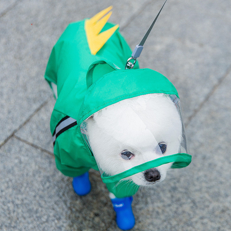 Puppy Dog Raincoat Four-legged Waterproof All-inclusive Teddy Poncho Pet Rainy Clothes