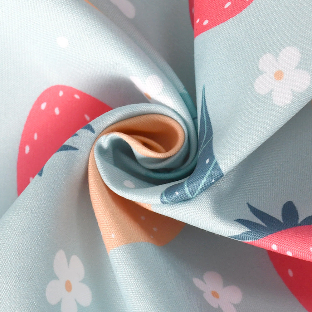 New Cartoon Cute Pet Triangle Fresh Fruit Polyester Printed Cat And Dog Saliva Towel Scarf Wholesale