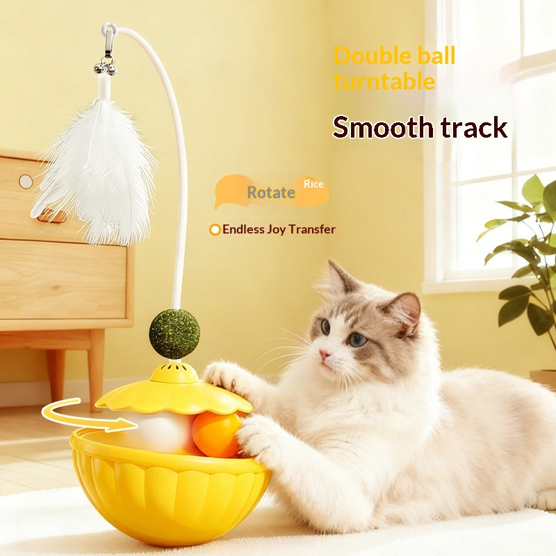 Kitten Baby Cat Feathers Roly-poly Spinning Top